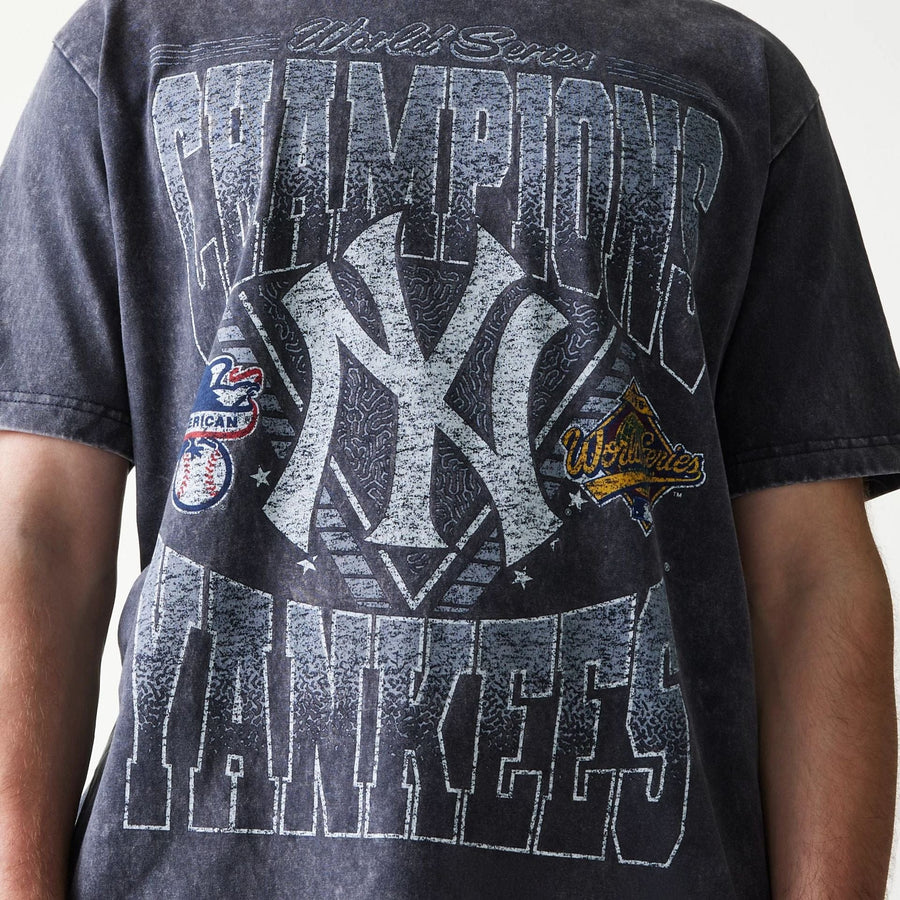 The Male model is wearing New York Yankees Sport Classic Navy T-Shirt 3