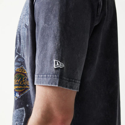 The Male model is wearing New York Yankees Sport Classic Navy T-Shirt 4