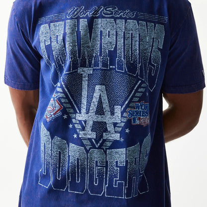 The Male model is wearing LA Dodgers Sport Classic Dark Blue T-Shirt 4