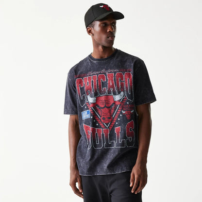 The Male model is wearing Chicago Bulls Sport Classic Black T-Shirt 1