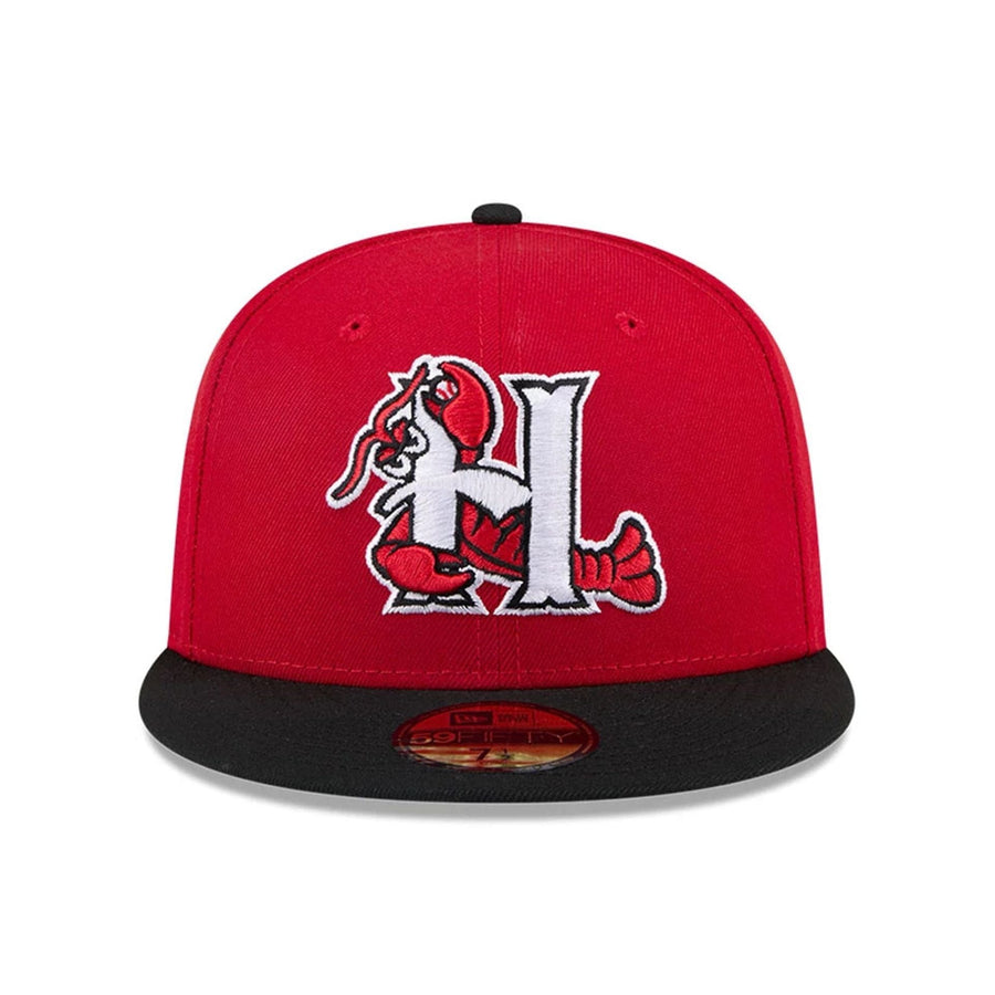 This is a Hickory Crawdads MiLB AC Perf Minor Red 59FIFTY Fitted Cap 3
