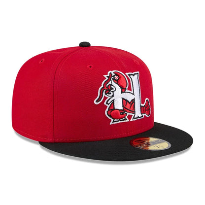 This is a Hickory Crawdads MiLB AC Perf Minor Red 59FIFTY Fitted Cap 4