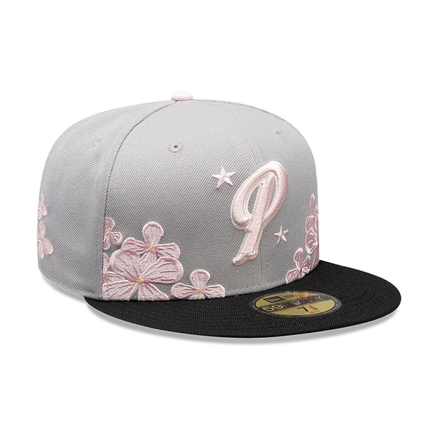 Pictured is this New Era Panama Floral 59FIFTY Fitted cap in grey. 5