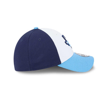 Pictured is this MiLB Batting Practice Corpus Cristi Hooks 39THIRTY Stretch Fit cap in navy. 6