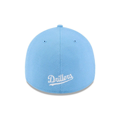 Pictured is this MiLB Batting Practice Tulsa Drillers 39THIRTY Stretch Fit cap in pastel blue. 4
