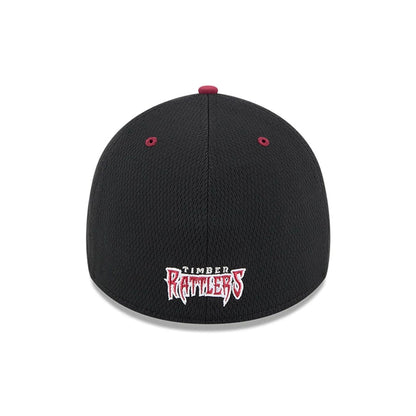 Pictured is this MiLB Batting Practice Wisconsin Timber Rattlers 39THIRTY Stretch Fit cap in black. 4