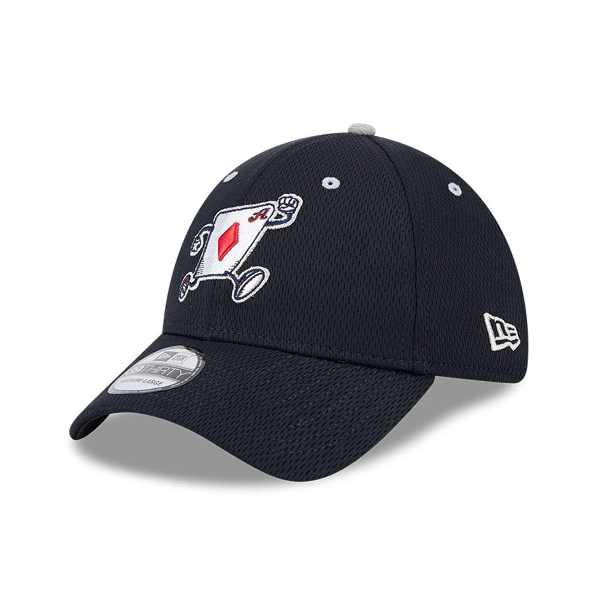 Pictured is this MiLB Batting Practice Reno Aces 39THIRTY Stretch Fit cap in navy. 1