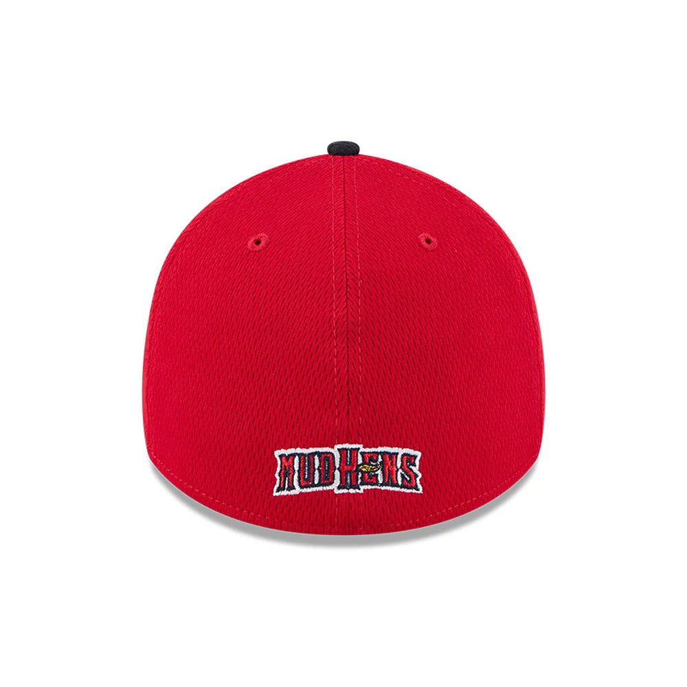 Pictured is this MiLB Batting Practice Toledo Mud Hens 39THIRTY Stretch Fit cap in red. 4