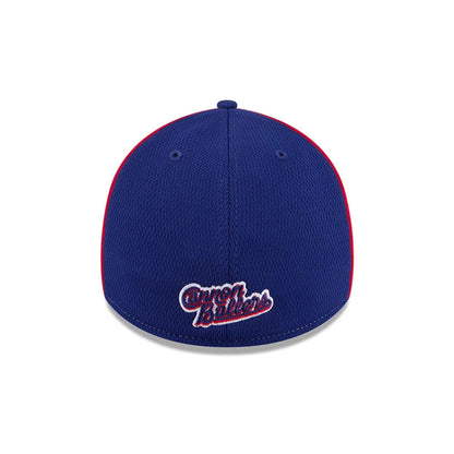 Pictured is this MiLB Batting Practice Kannapolis Cannon Ballers 39THIRTY Stretch Fit cap in red. 2