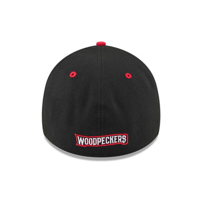 This is a Fayetteville Woodpeckers MiLB AC Perf Black 39THIRTY Stretch Fit Cap 4