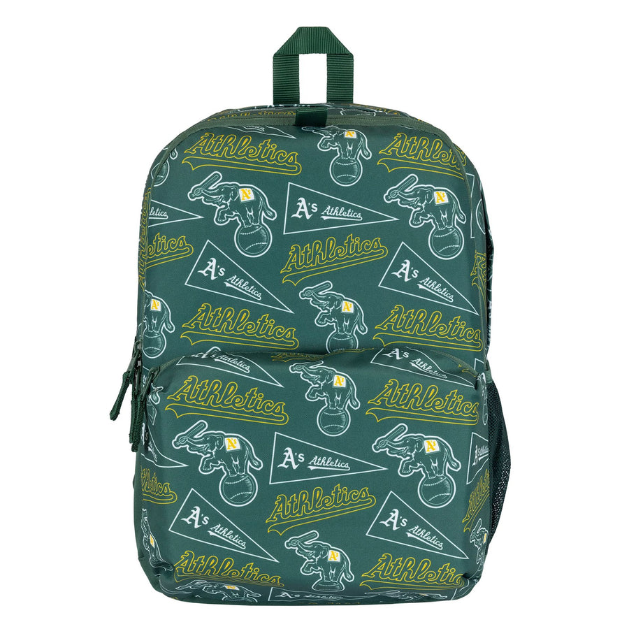 This is a Oakland Athletics MLB Green Stadium Backpack 2