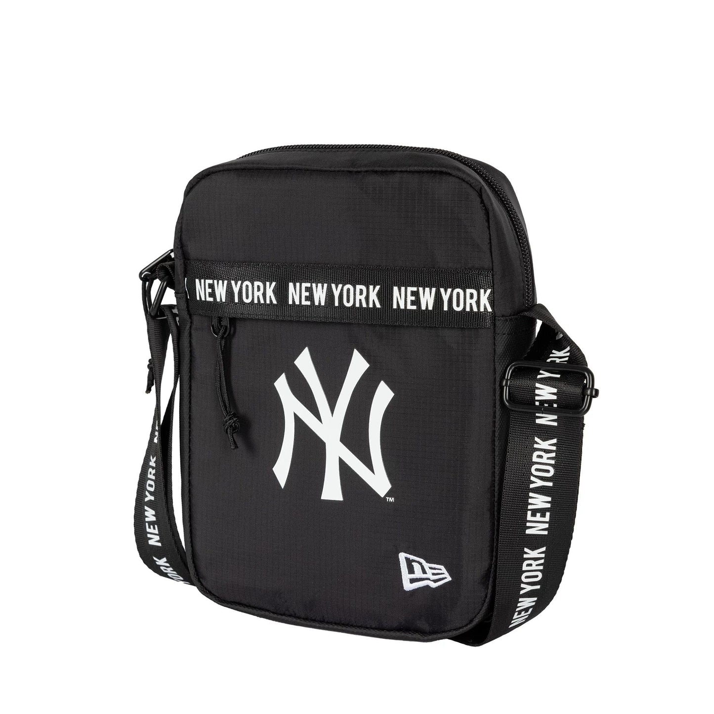 This is a New York Yankees Strap Black Side Bag 1