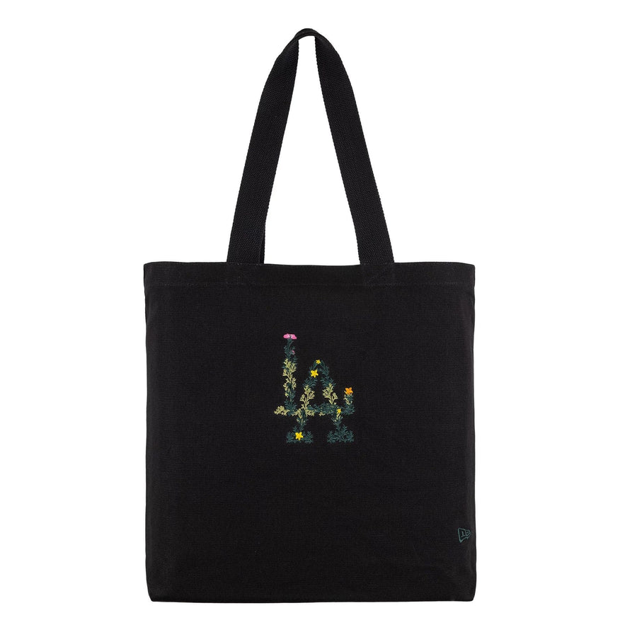 This is a LA Dodgers MLB Floral Black Tote Bag 2