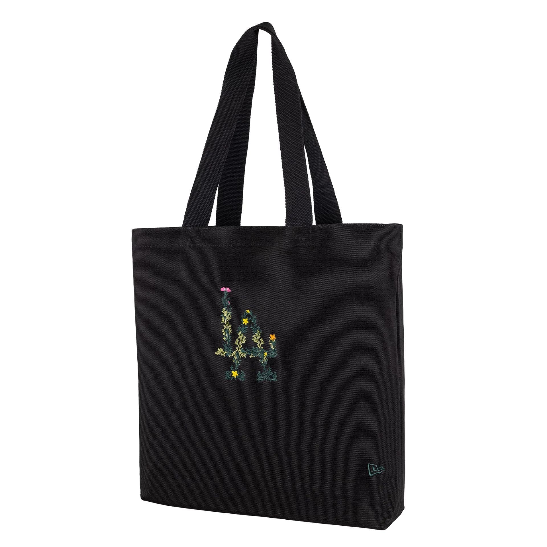 This is a LA Dodgers MLB Floral Black Tote Bag 1