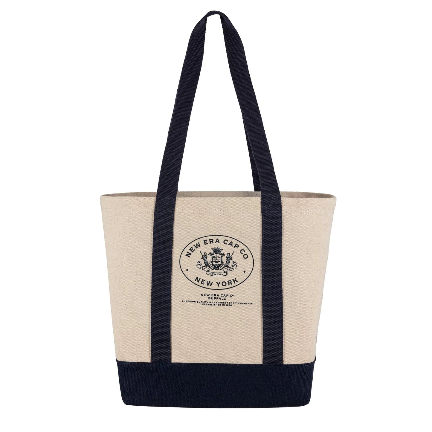 This is a New Era College Graphic Cream Tote Bag 2