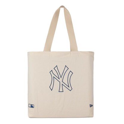 This is a New York Yankees MLB Light Cream Tote Bag 2