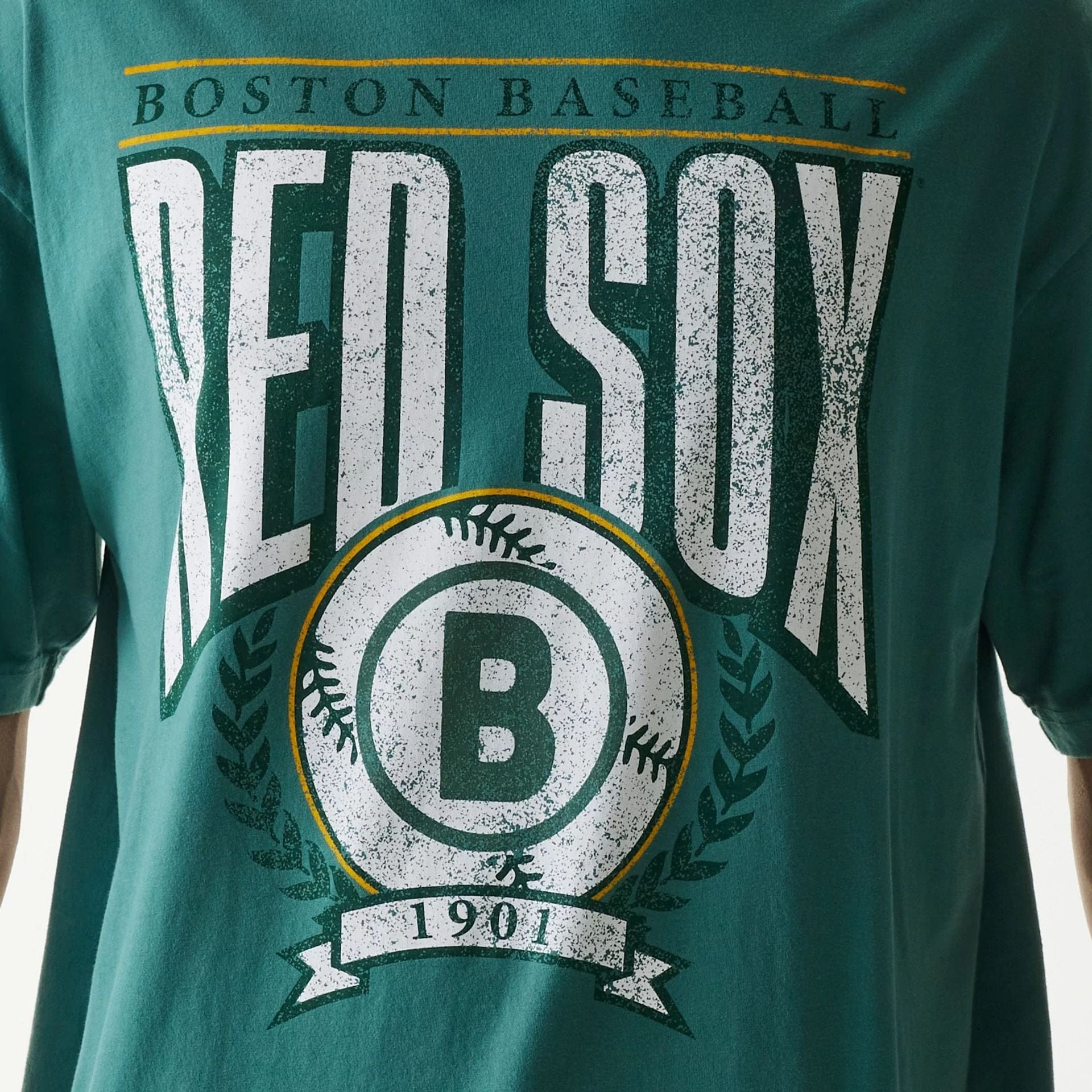 The Male model is wearing Boston Red Sox MLB City Connect G1 Dark Green T-Shirt 4