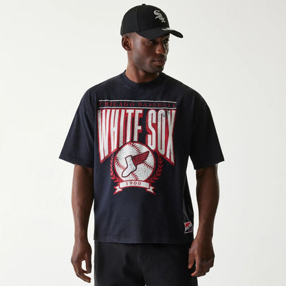 The Male model is wearing Chicago White Sox MLB City Connect G1 Black T-Shirt 1
