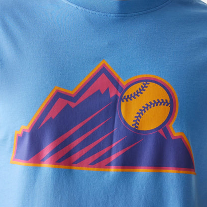 The Male model is wearing Colorado Rockies MLB City Connect 2025 Blue T-Shirt 3