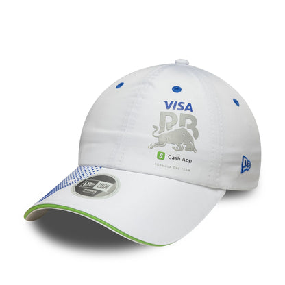 This is a Visa Cash App Racing Bulls Womens Team White Pony Tail Adjustable Cap 3