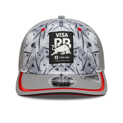 This is a Visa Cash App Racing Bulls Japan Race Special Grey 9SEVENTY Stretch Snap Adjustable Cap 3