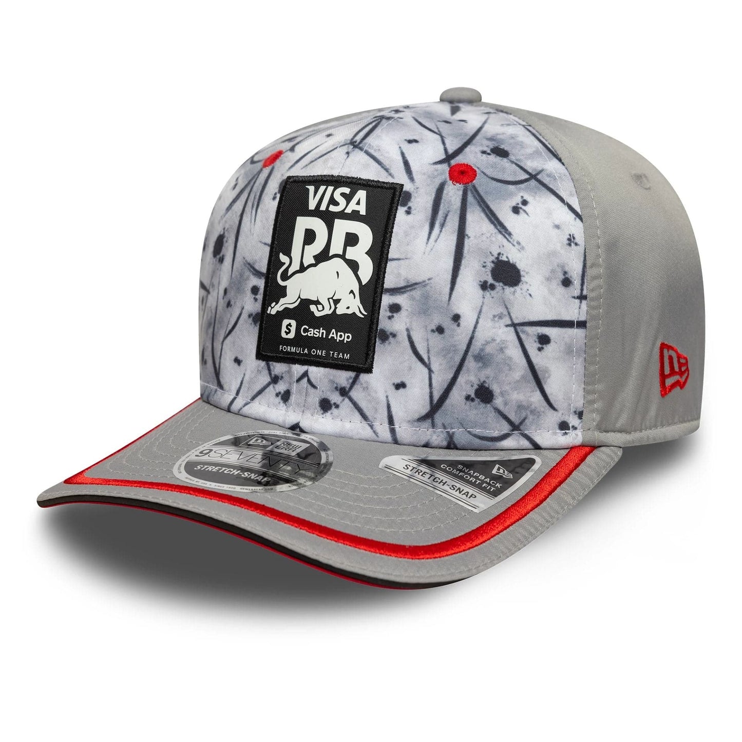 This is a Visa Cash App Racing Bulls Japan Race Special Grey 9SEVENTY Stretch Snap Adjustable Cap 1