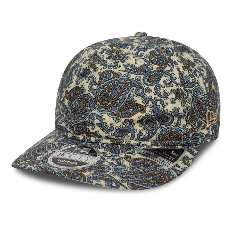 This is a New Era Paisley Cream Retro Crown 9FIFTY Cap 1