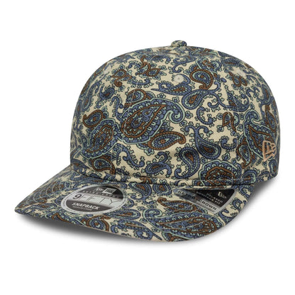 This is a New Era Paisley Cream Retro Crown 9FIFTY Cap 1