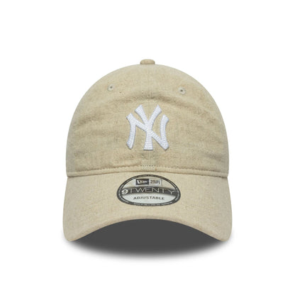 This is a New York Yankees MLB Linen Cream 9TWENTY Adjustable Cap 2
