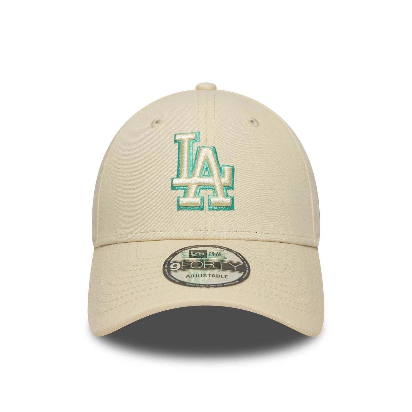 This is a LA Dodgers Team Outline Cream 9FORTY Adjustable Cap 2