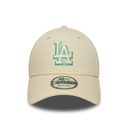 This is a LA Dodgers Team Outline Cream 9FORTY Adjustable Cap 2