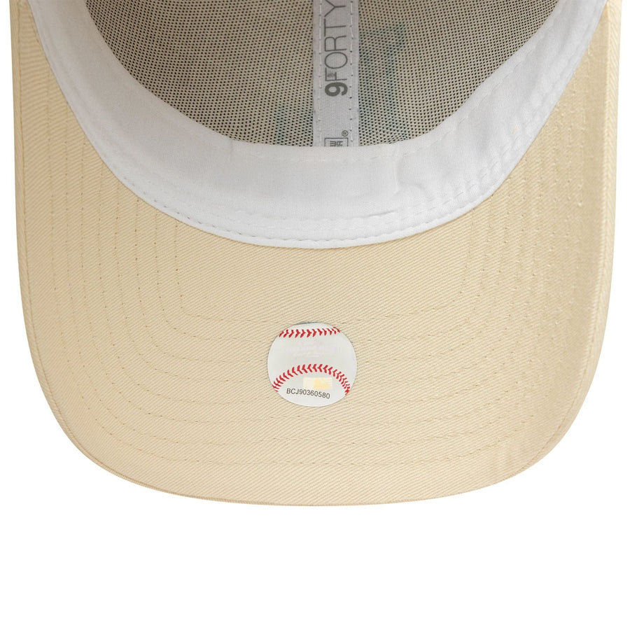 This is a LA Dodgers Team Outline Cream 9FORTY Adjustable Cap 5