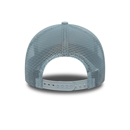 This is a New York Yankees MLB League Essential Pastel Blue 9FORTY A-Frame Trucker Adjustable Cap 4