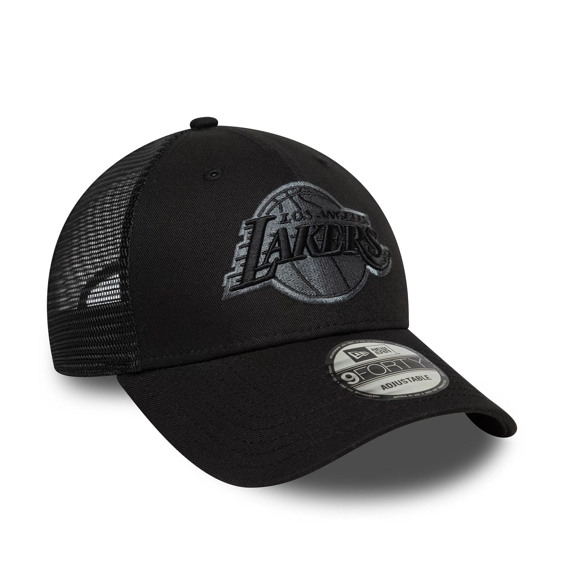This is a LA Lakers NBA Black 9FORTY Trucker Adjustable Cap 3