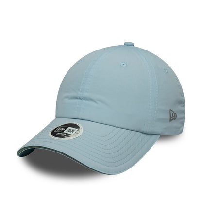 This is a Womens New Era Pastel Blue Pony Tail Adjustable Cap 1