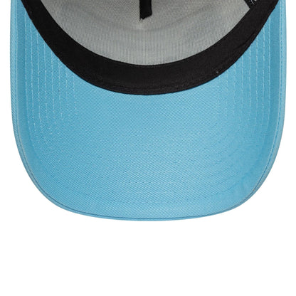 This is a New Era Summer Monaco Pastel Blue 9FORTY A-Frame Trucker Adjustable Cap 5