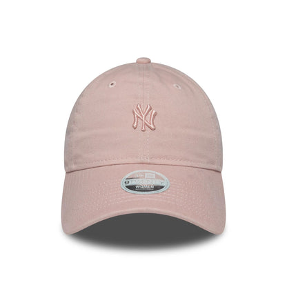 This is a New York Yankees Womens MLB Mini Washed Pastel Pink 9TWENTY Adjustable Cap 2