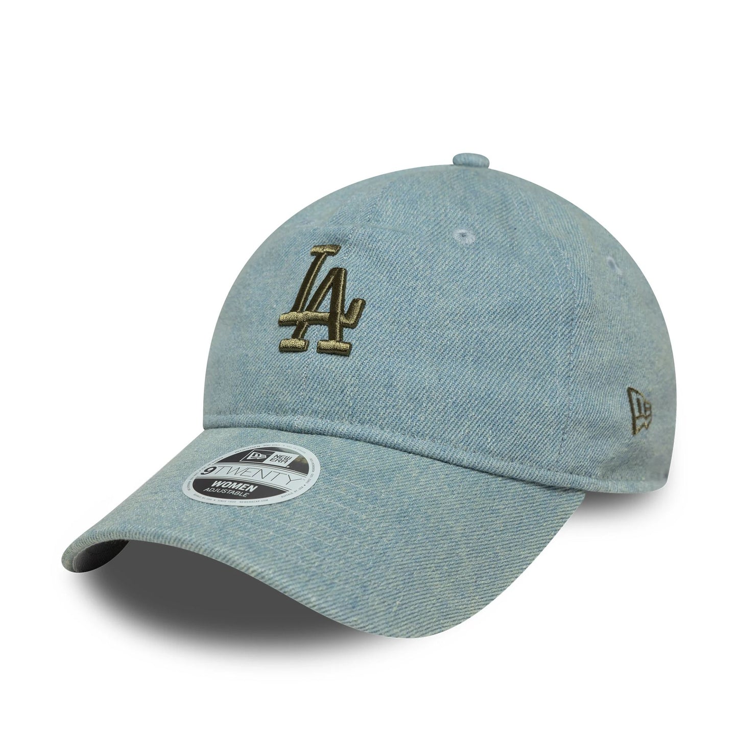 This is a LA Dodgers Womens MLB Denim Pastel Blue 9TWENTY Adjustable Cap 1