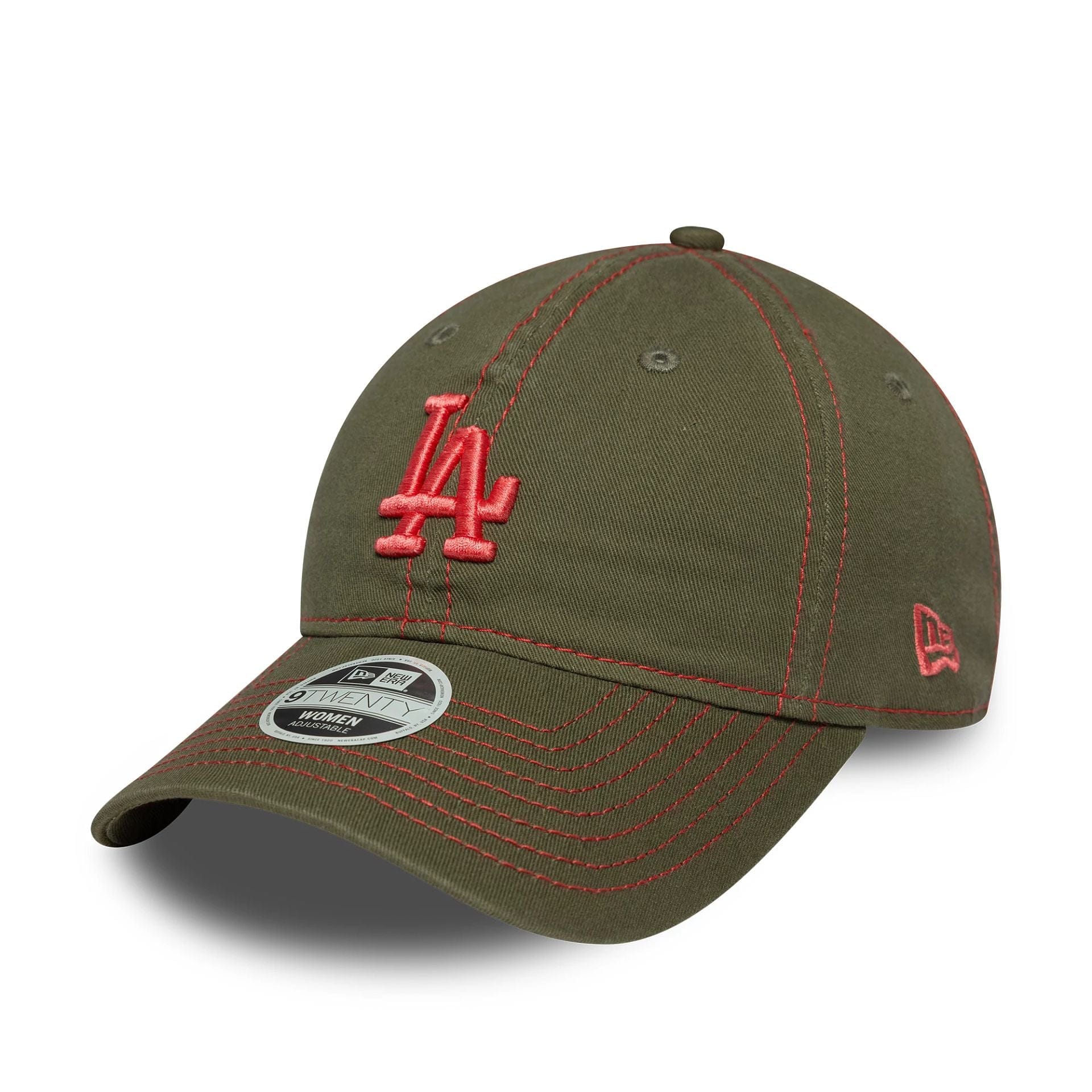 This is a LA Dodgers Womens MLB Contrast Stitch Dark Green 9TWENTY Adjustable Cap 1