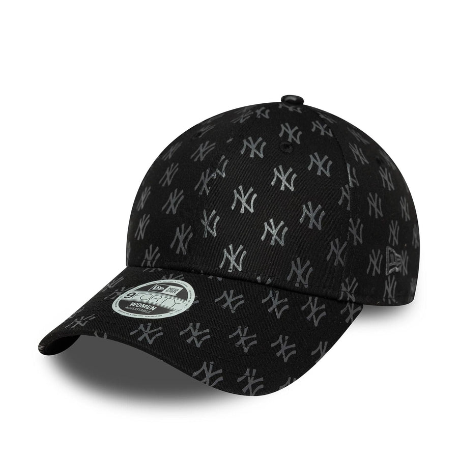 This is a New York Yankees Womens MLB Monogram Black 9FORTY Adjustable Cap 1
