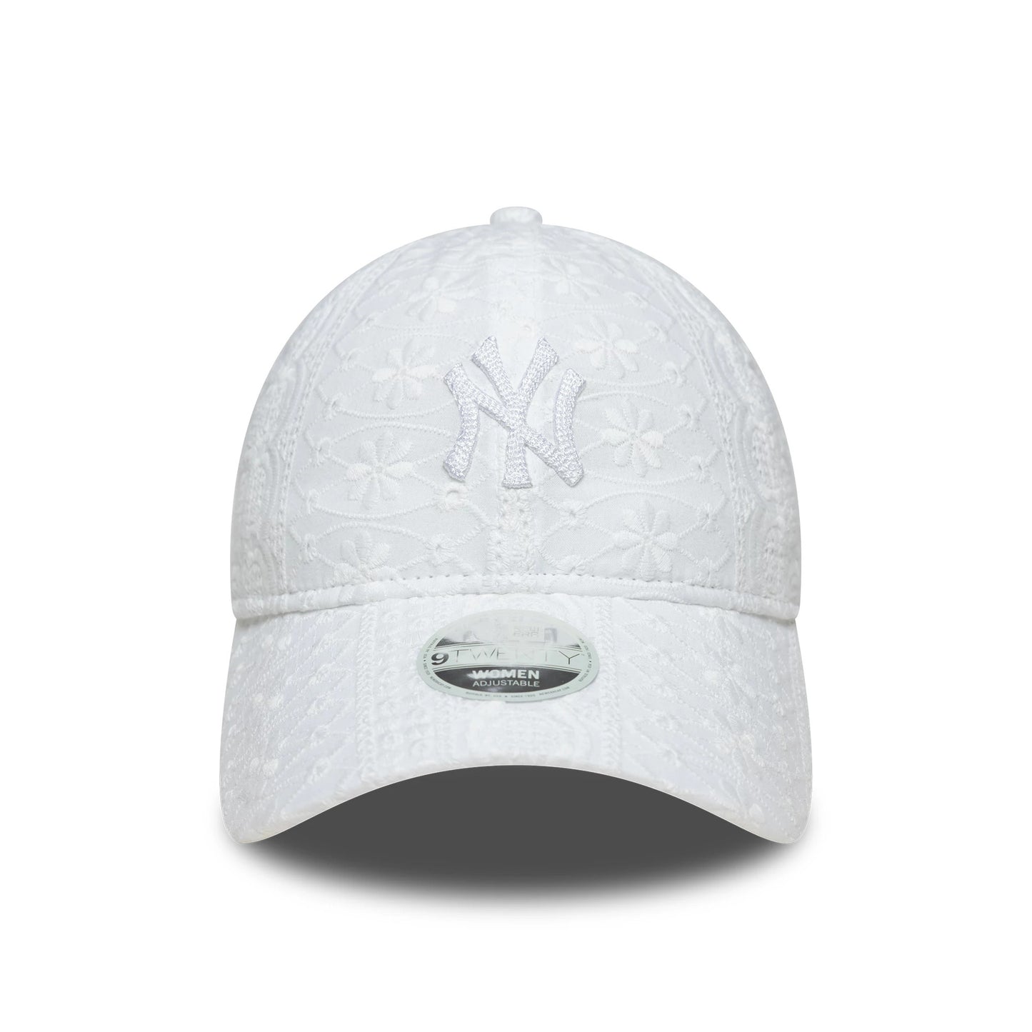 This is a New York Yankees Womens MLB Broderie White 9TWENTY Adjustable Cap 2