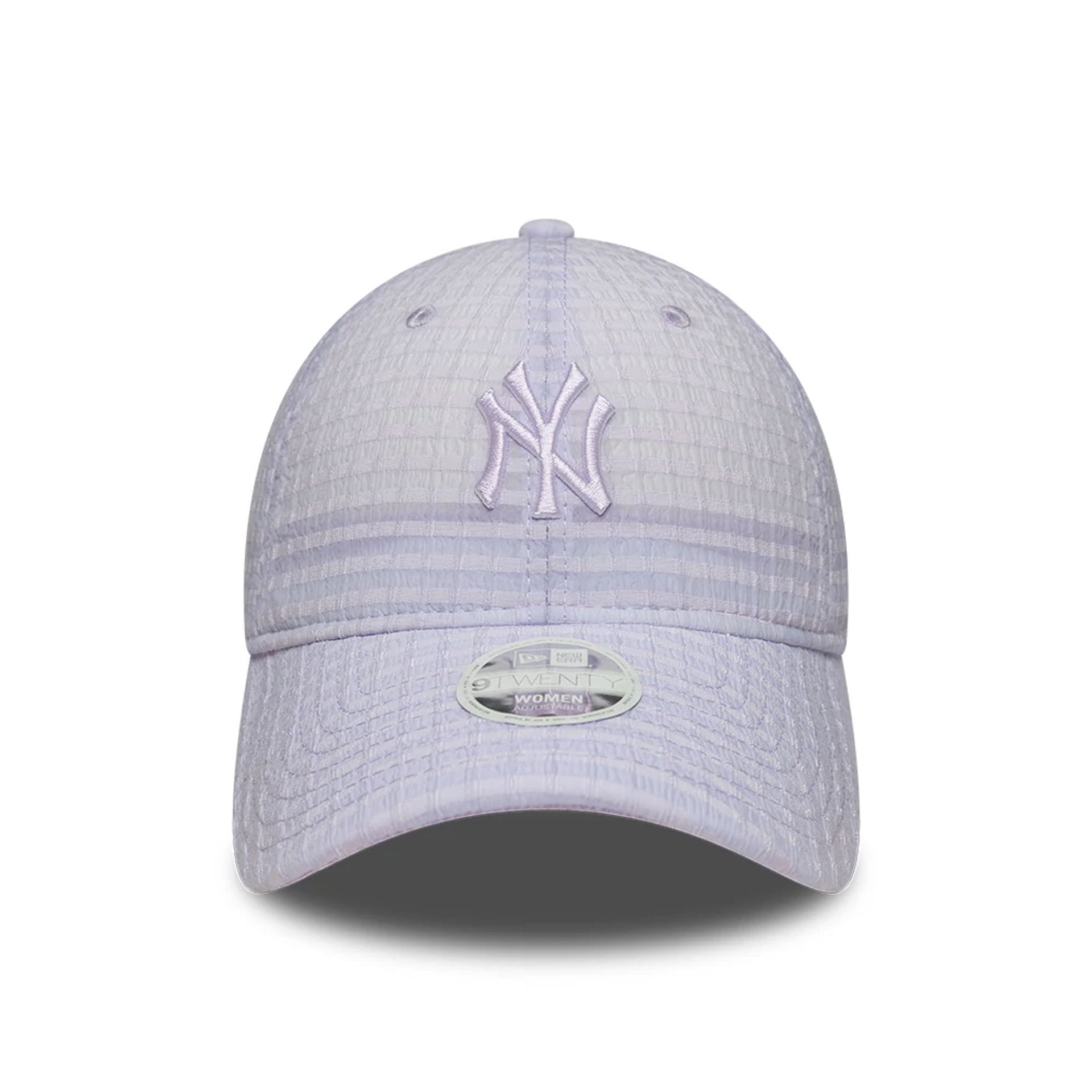 Pictured is this Womens MLB Seersucker New York Yankees 9TWENTY cap in pastel purple. 2