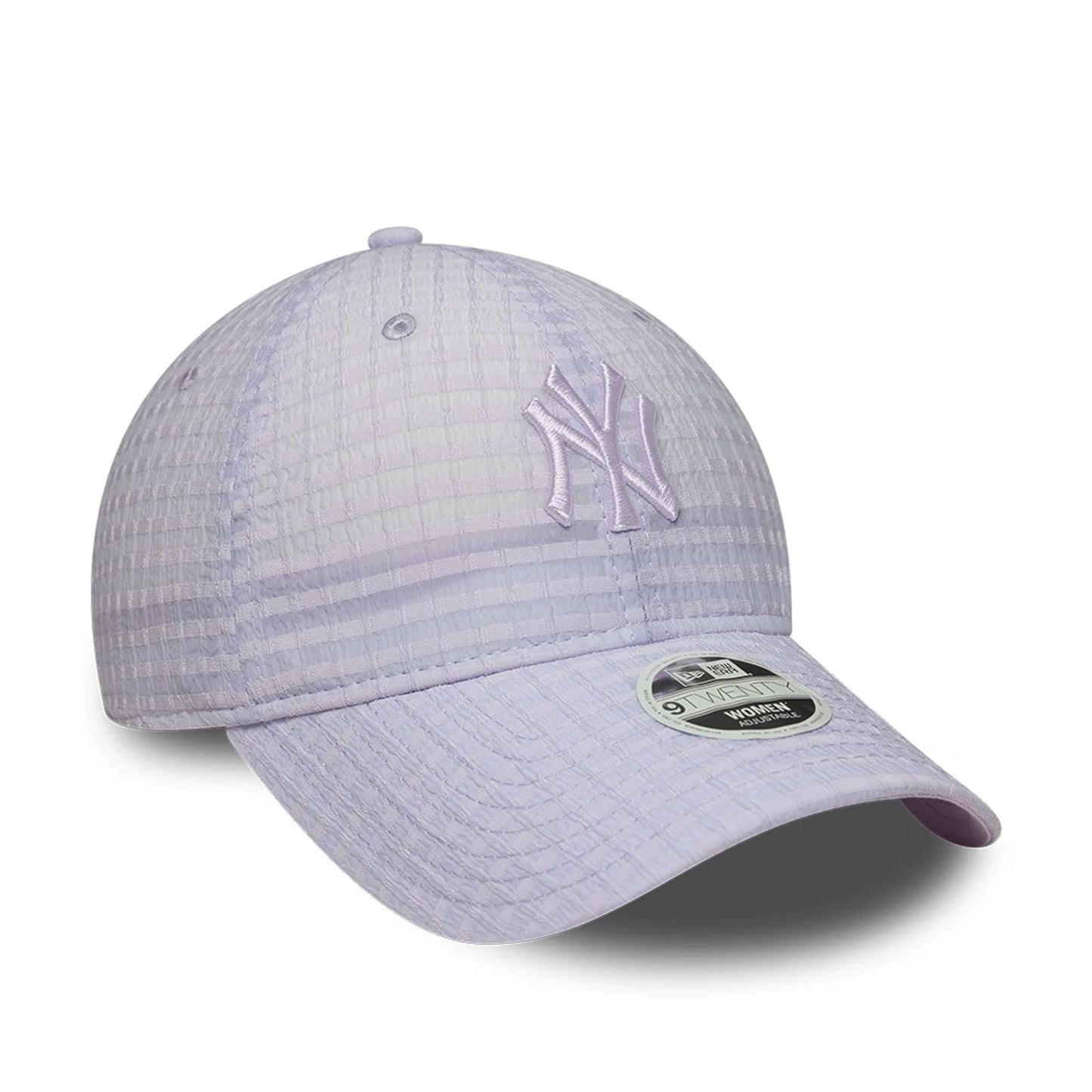 Pictured is this Womens MLB Seersucker New York Yankees 9TWENTY cap in pastel purple. 3