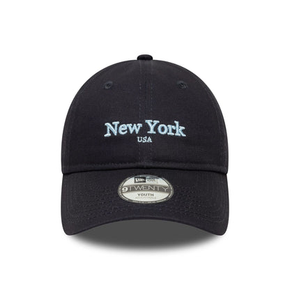 This is a Youth New Era City Navy 9TWENTY Adjustable Cap 2