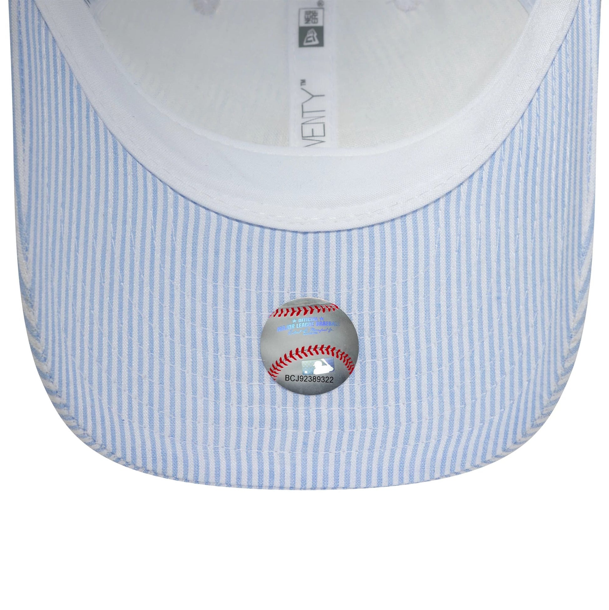 Pictured is this Youth MLB Seersucker New York Yankees 9TWENTY cap in pastel blue. 5