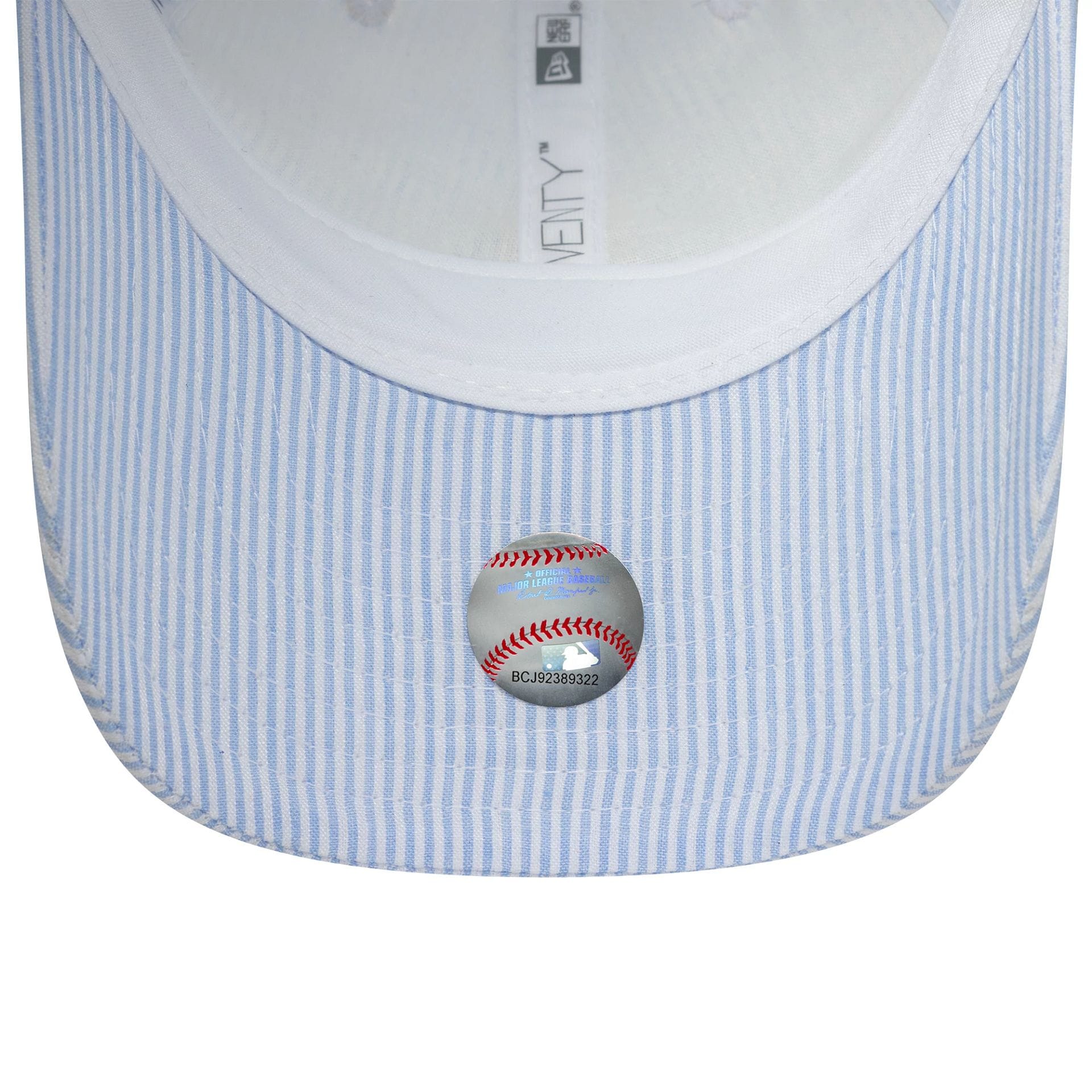 Pictured is this Youth MLB Seersucker New York Yankees 9TWENTY cap in pastel blue. 5
