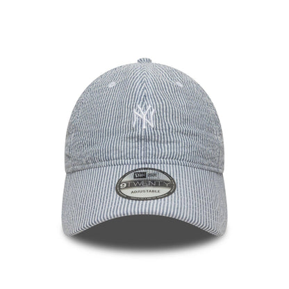 Pictured is this MLB Seersucker New York Yankees 9TWENTY cap in navy. 2