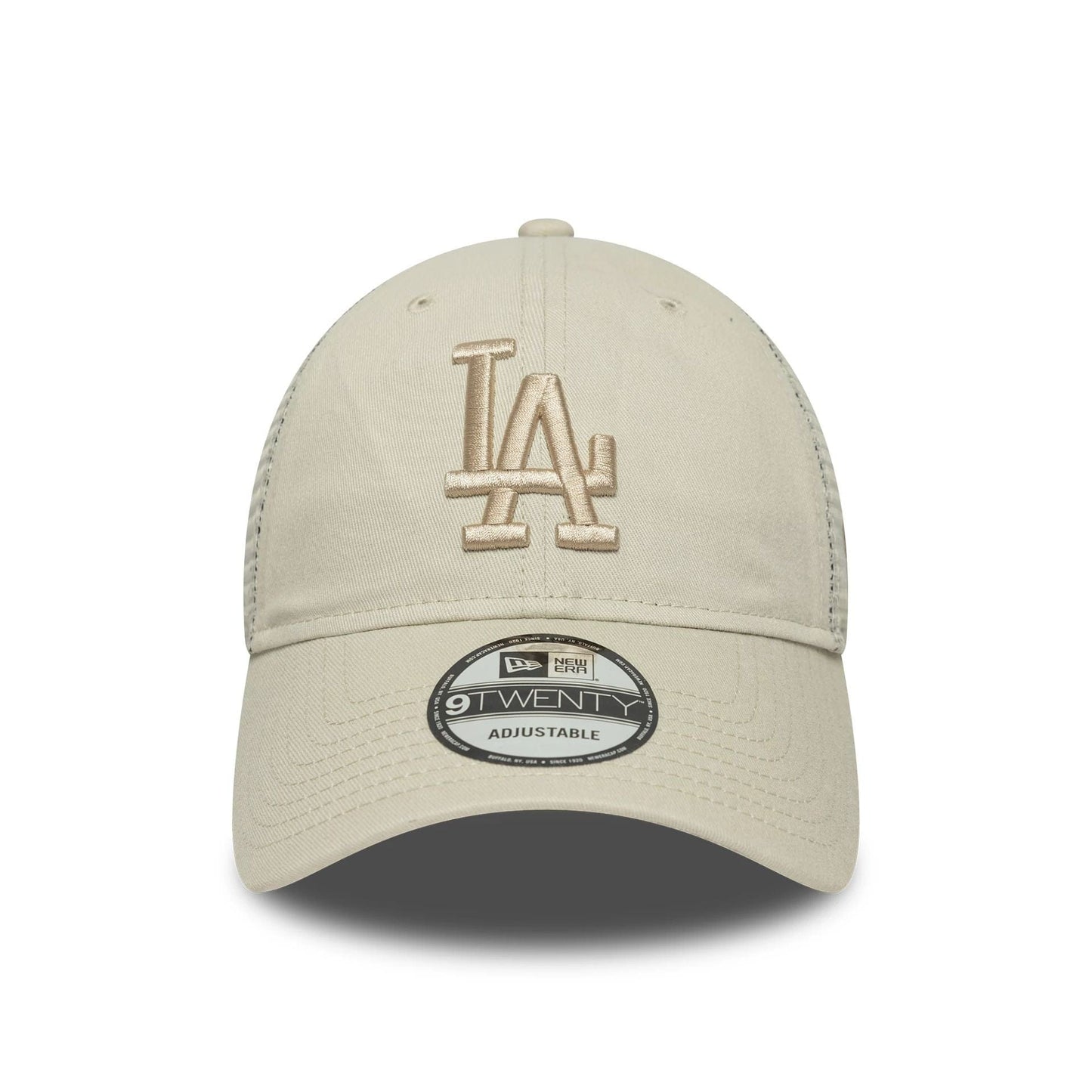 This is a LA Dodgers MLB Washed Cream 9TWENTY Trucker Adjustable Cap 2