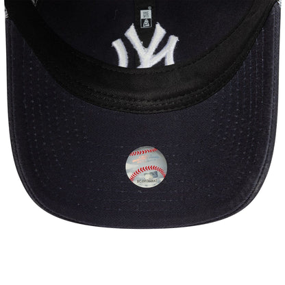 This is a New York Yankees MLB Washed Navy 9TWENTY Trucker Adjustable Cap 5