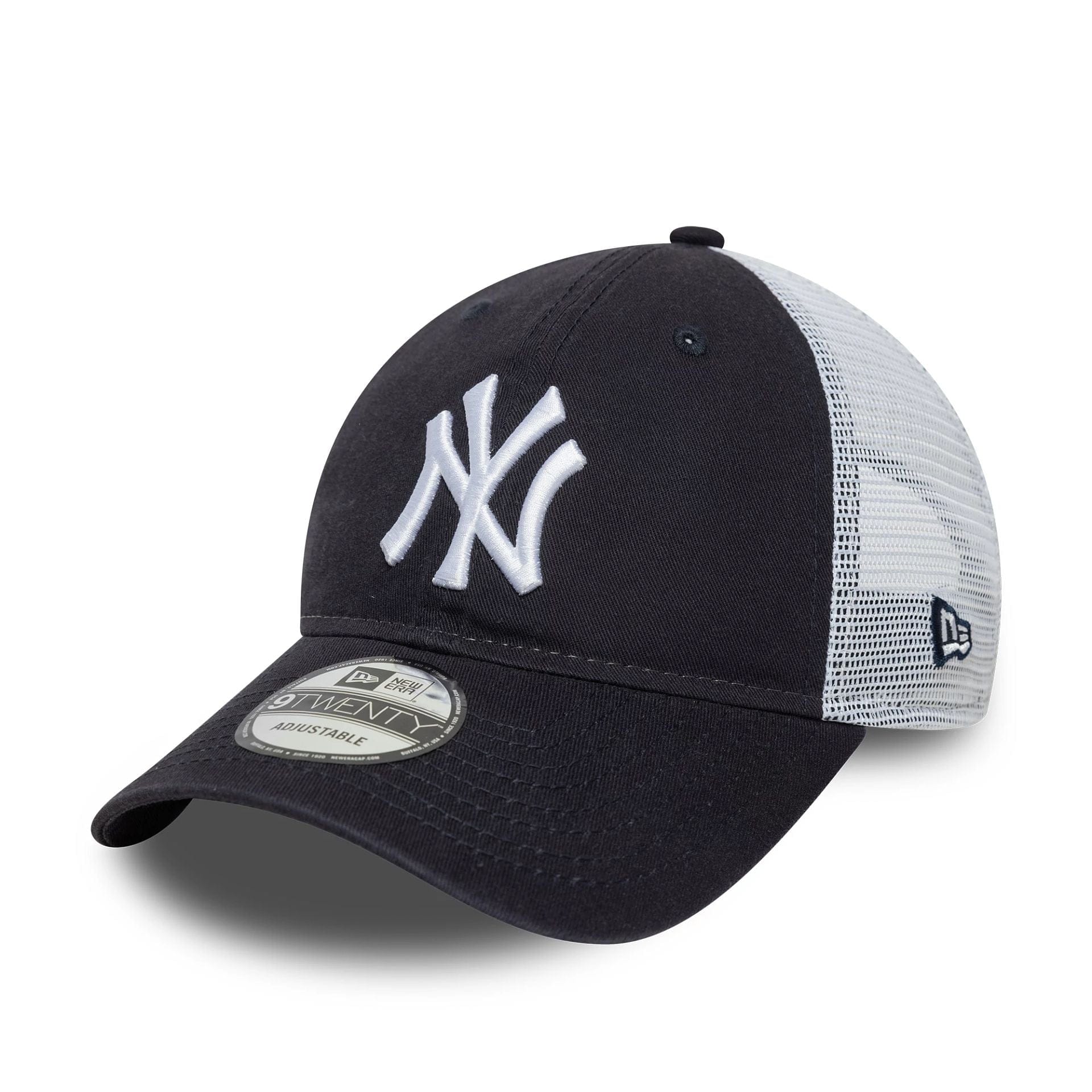 This is a New York Yankees MLB Washed Navy 9TWENTY Trucker Adjustable Cap 1